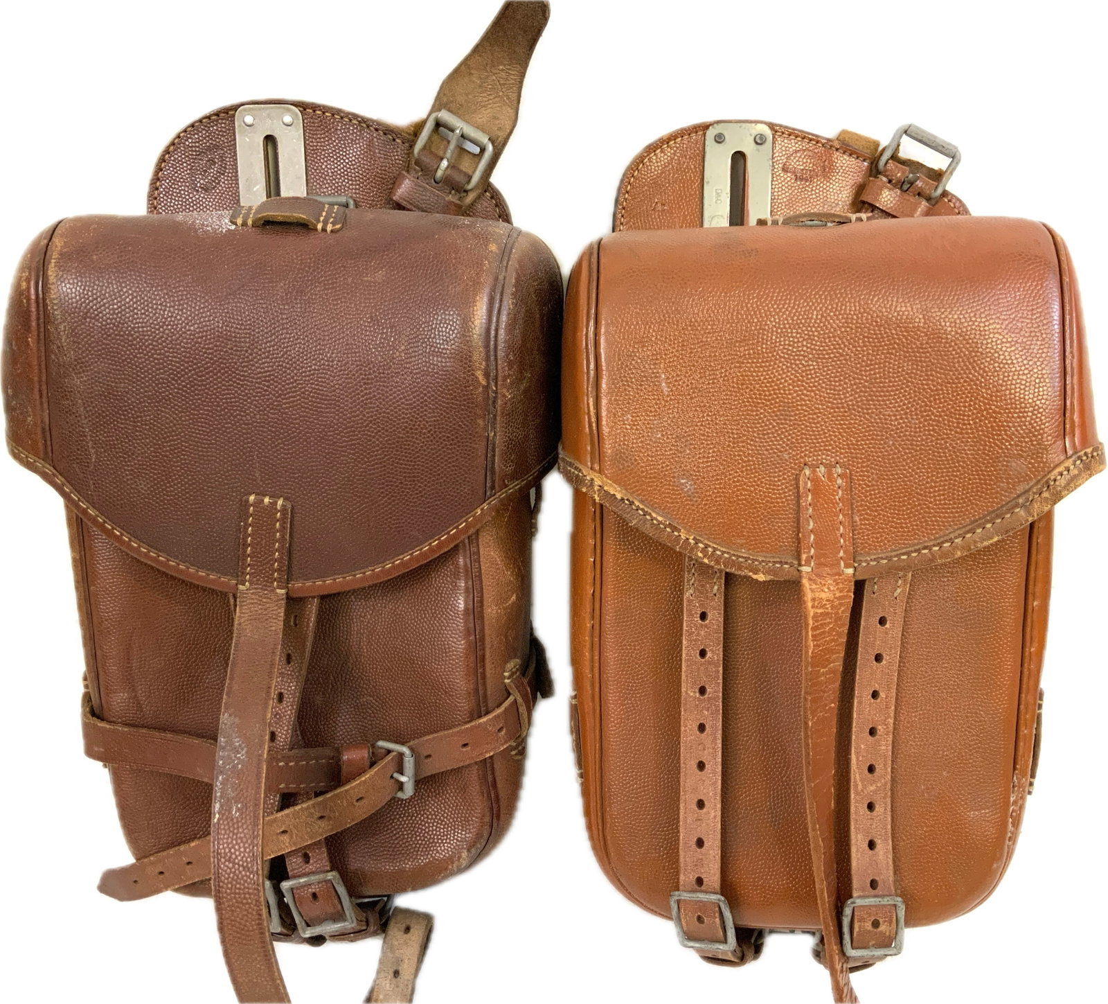 WWII GERMAN MILITARY CAVALRY BROWN LEATHER SADDLE BAGS (1 of 8)