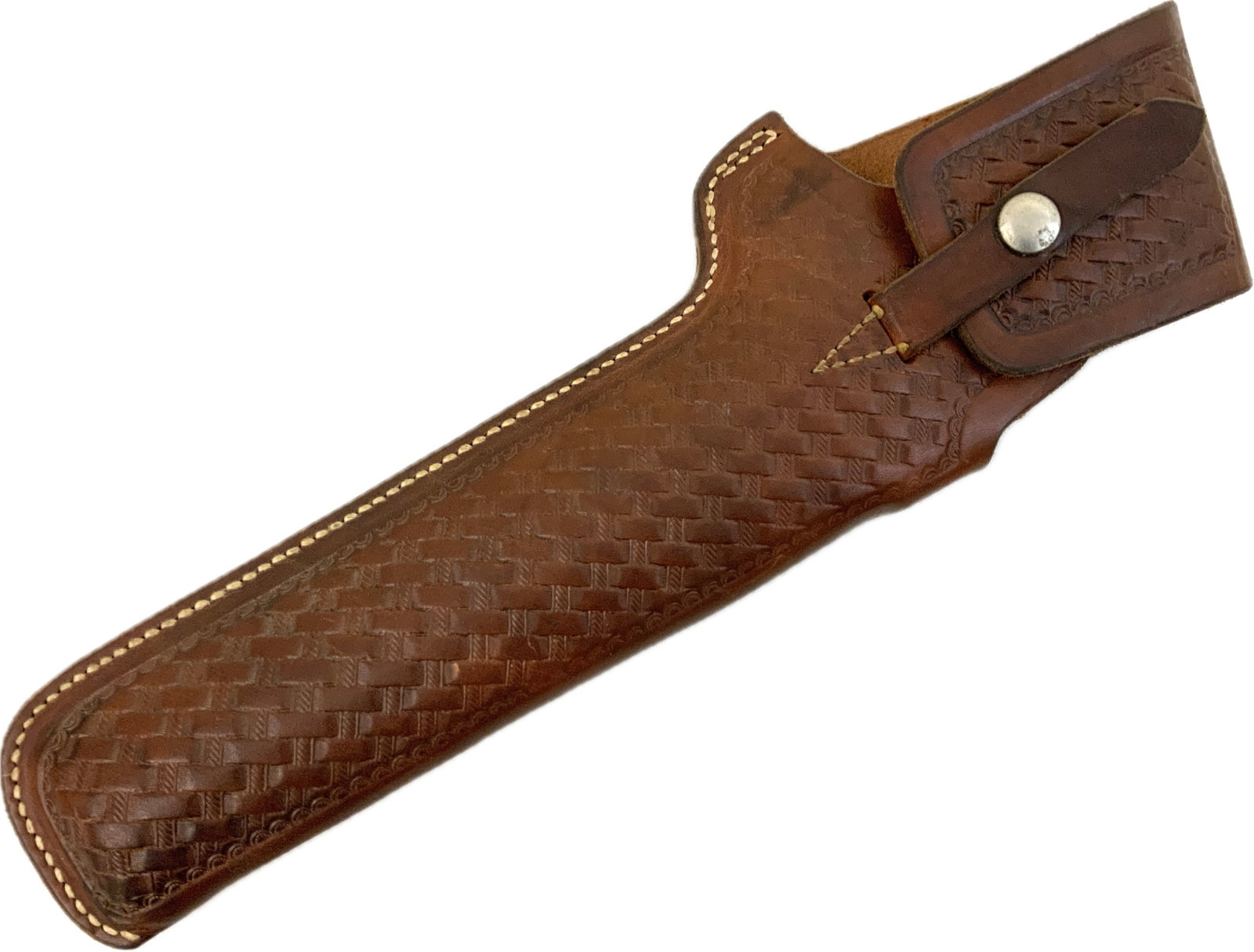 VINTAGE THOMPSON CENTER ARMS P1 LEATHER HOLSTER: VINTAGE THOMPSON CENTER ARMS P1 LEATHER HOLSTER. BRAIDED BROWN LEATHER BRAIDED WEAVE. GREAT CONDITION.