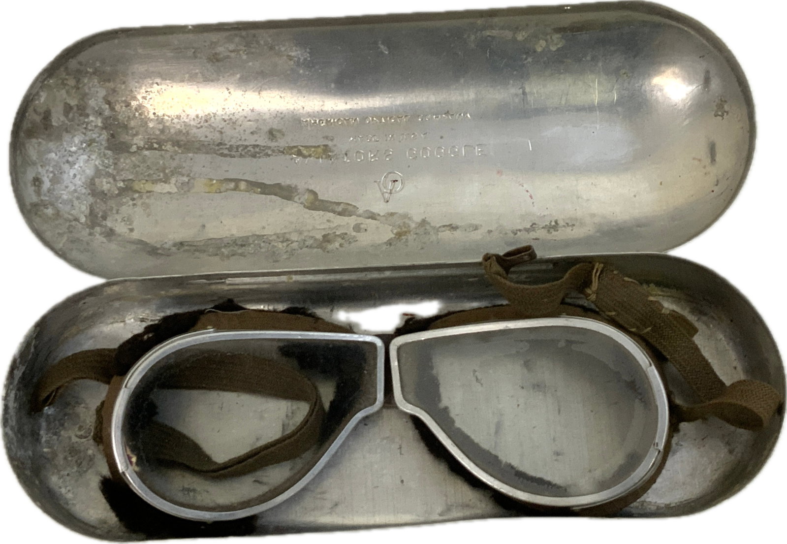 WWII US AVIATORS GOGGLES WITH CASE - 2