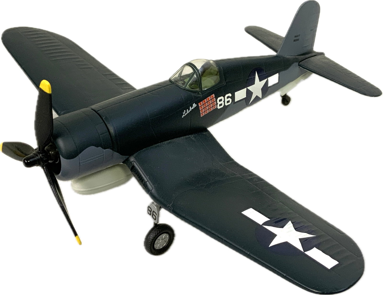 F-4U CORSAIR DIECAST MODEL PLANE: F-4U CORSAIR DIECAST MODEL PLANE. GREAT DETAILS. 8" LONG WITH 10 1/2" WINGSPAN.