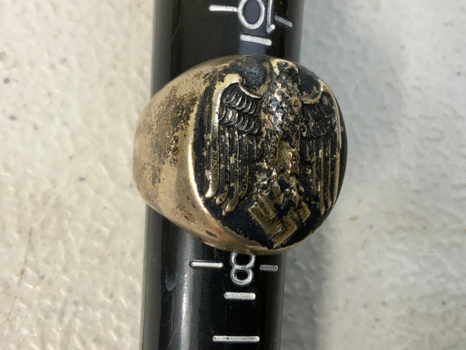 WWII GERMAN WEHRMACHT EAGLE SILVER RING - 3