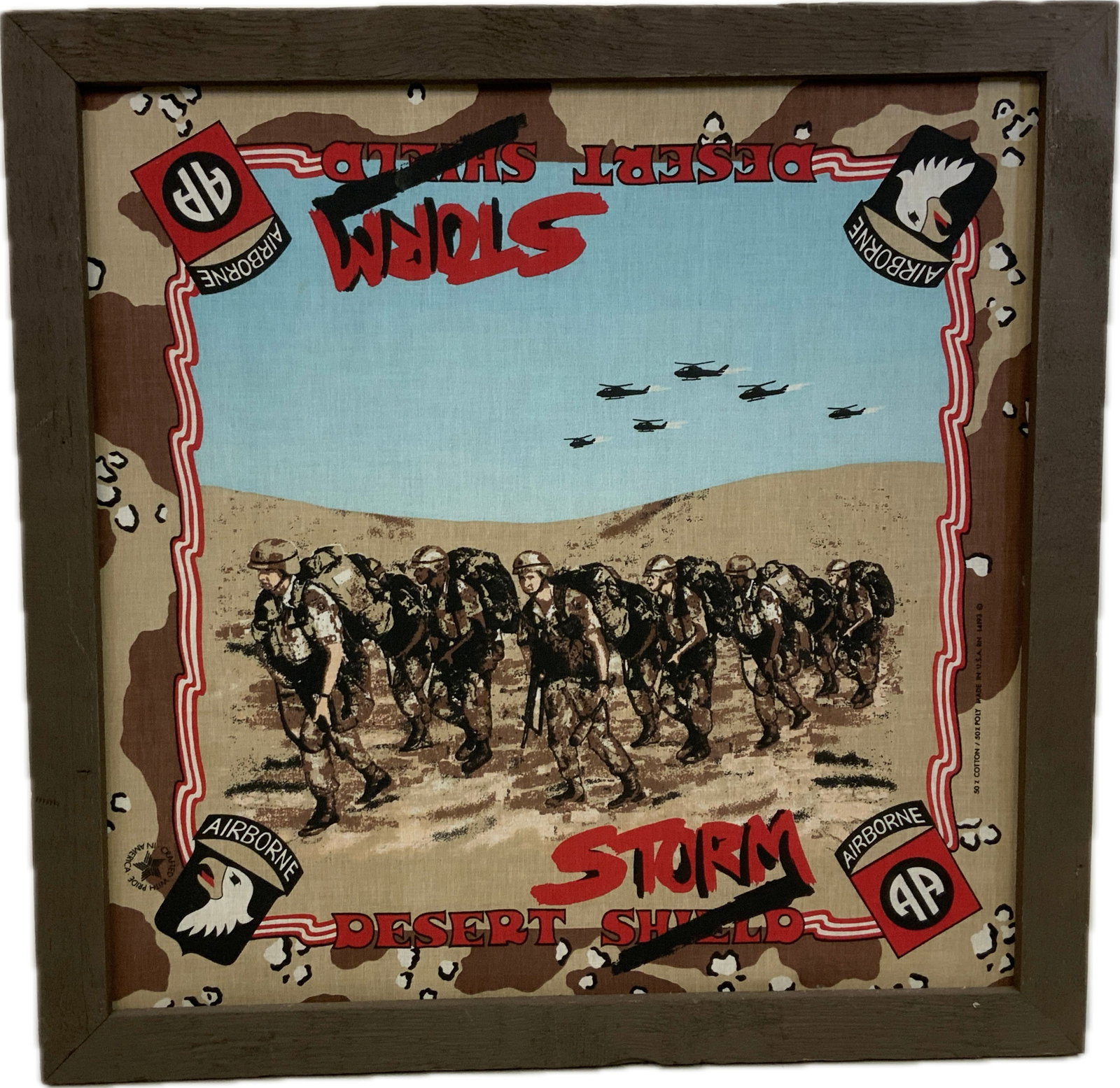 US ARMY AIRBORNE DESERT STORM DESERT SHIELD FRAMED ARTWORK (1 of 5)