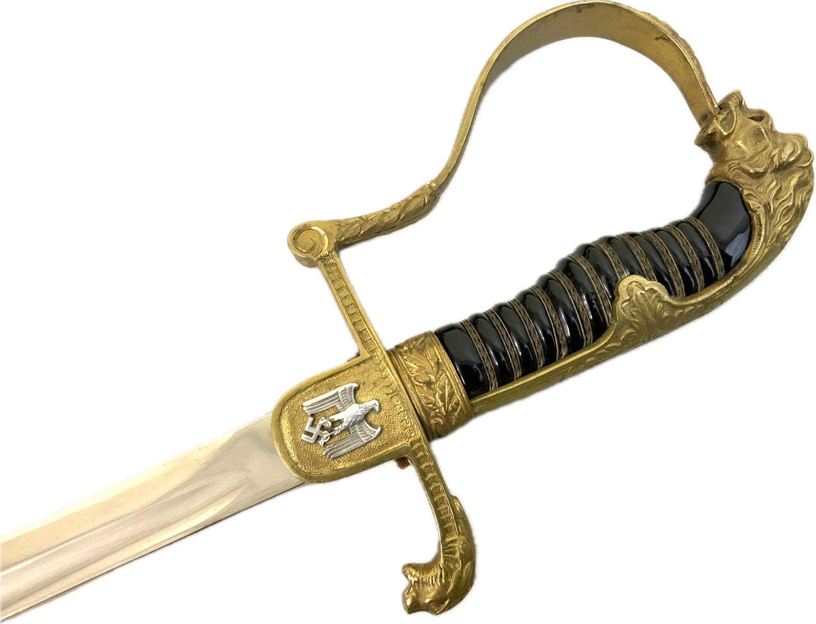 GERMANY THIRD REICH ARMY OFFICERS DRESS SWORD: GERMANY THIRD REICH ARMY OFFICERS DRESS SWORD. VERY NICE EXAMPLE BY HOLLER. BEAUTIFUL BLADE.COMPLETE WITH SCABBARD.41" LONG WITH 34" LONG BLADE.