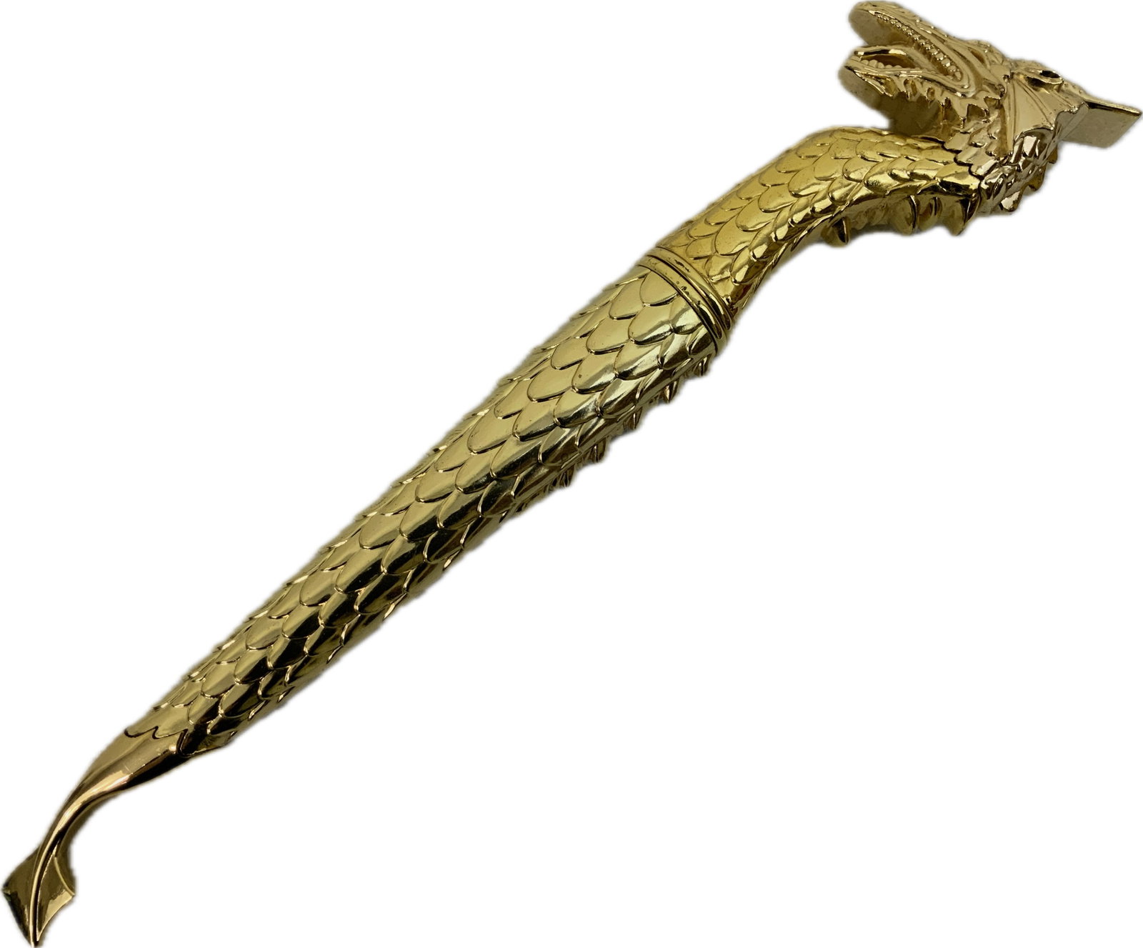 CHINESE GILDED DRAGON DAGGER LETTER OPENER (1 of 5)