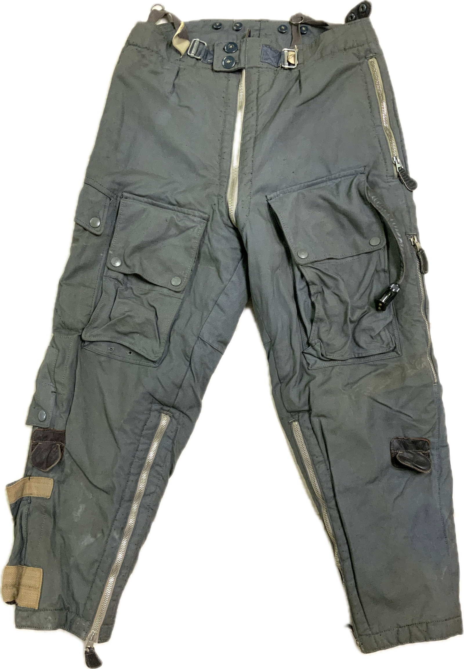 WWII GERMAN LUFTWAFFE PILOTS GRAY-BLUE ELECTRIC HEATED FLYING TROUSERS (1 of 9)