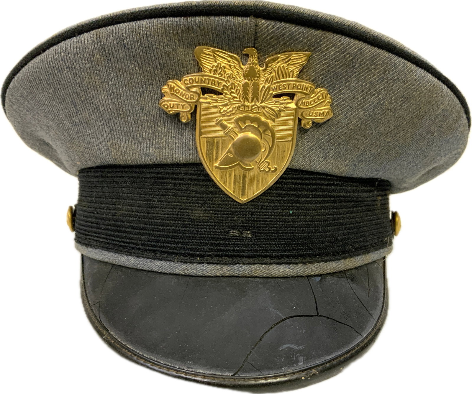 VINTAGE U.S. WEST POINT CADET VISOR HAT: VINTAGE U.S. WEST POINT CADET VISOR HAT. OVERALL GOOD CONDITION.