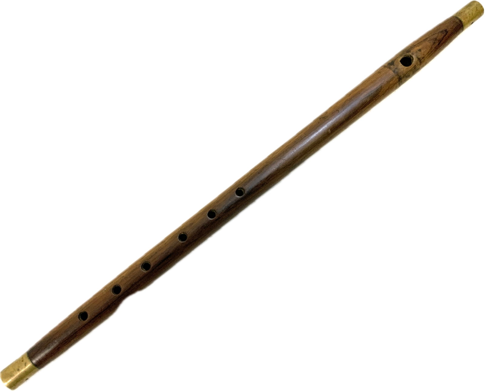 U.S.CIVIL WAR ERA WOODEN FIFE INSTRUMENT: U.S.CIVIL WAR ERA WOODEN FIFE INSTRUMENT.WOOD AND BRASS CONSTRUCTION.GOOD CONDITION. 16 3/4" LONG