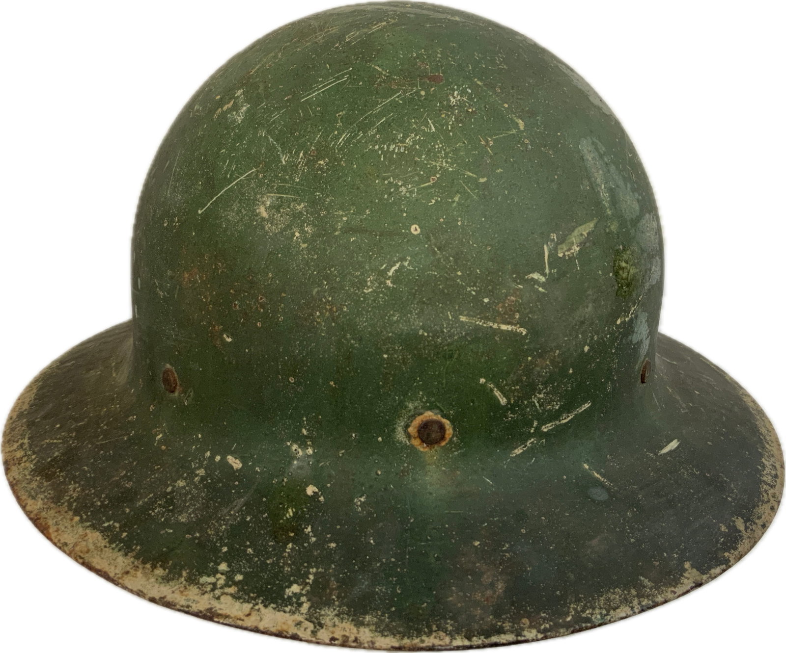 WWll U.S. CIVIL DEFENSE AIR RAID WARDEN HELMET: WWII CIVIL DEFENSE AIR RAID WARDEN HELMET. WELL USED . STAMPED "U.S. GOVERNMENT PROPERTY".