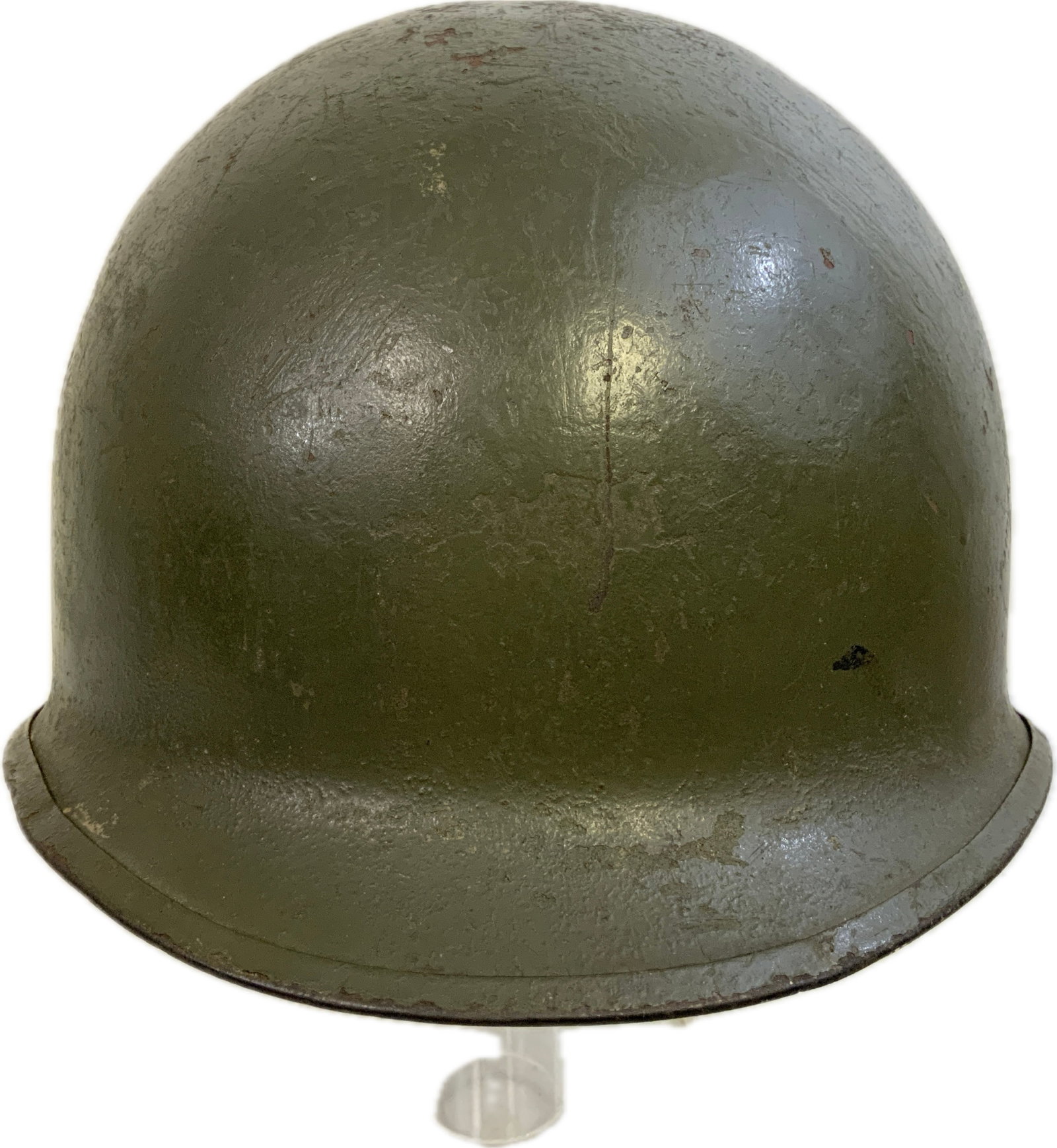 U.S. COLD WAR ERA STEEL HELMET WITH LINER FROM GERMAN BASE: U.S. COLD WAR ERA STEEL HELMET WITH LINER.FROM 547th COMBAT ENGINEERING BATTALION ,GELNHAUSEN,GERMANY BASE.