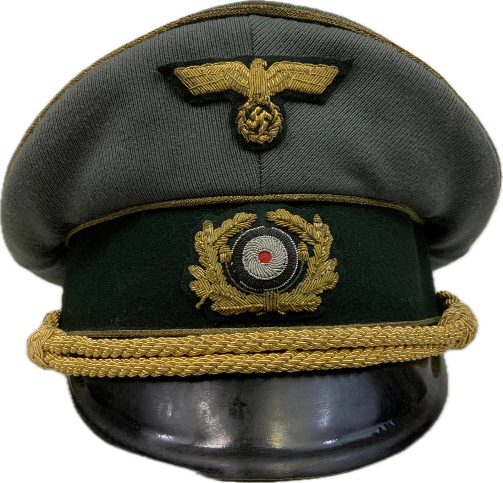 WWII GERMAN ARMY GENERALS VISOR CAP HAT - 11