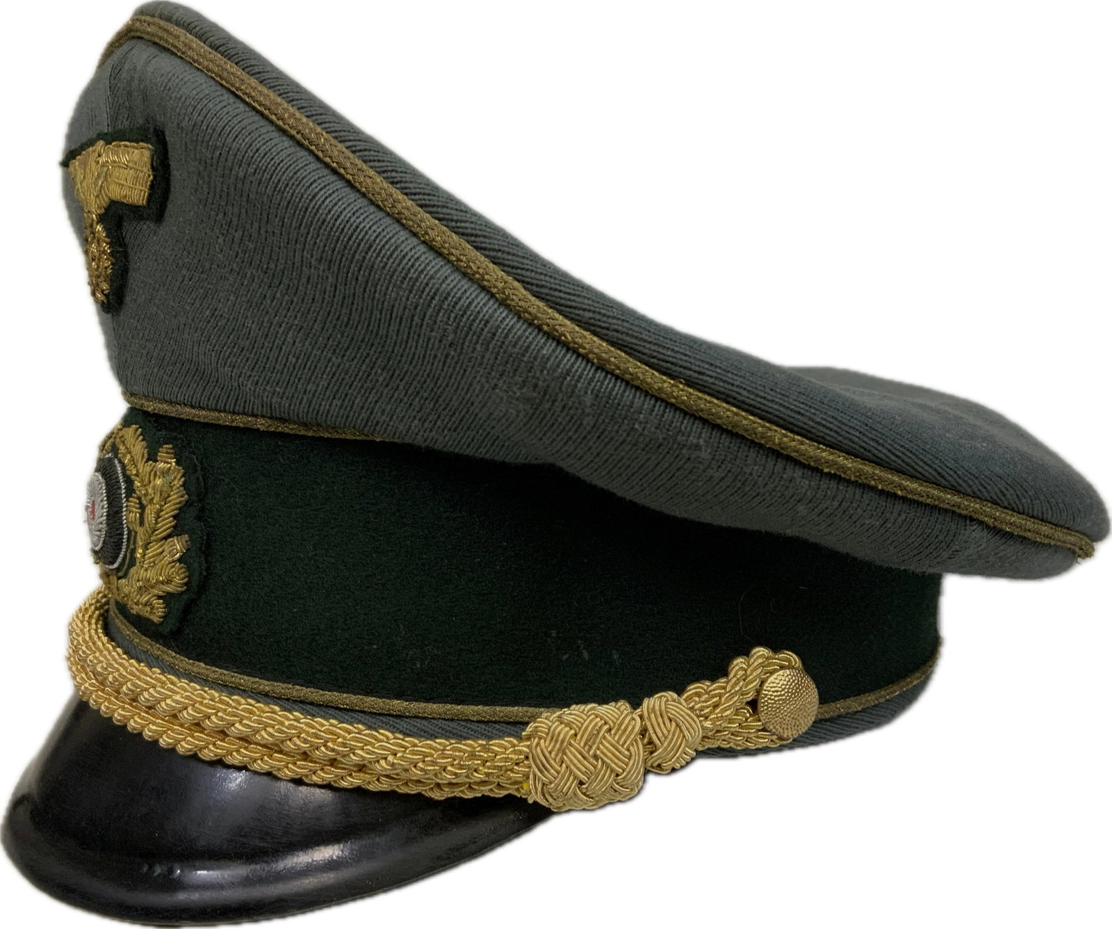 WWII GERMAN ARMY GENERALS VISOR CAP HAT - 2