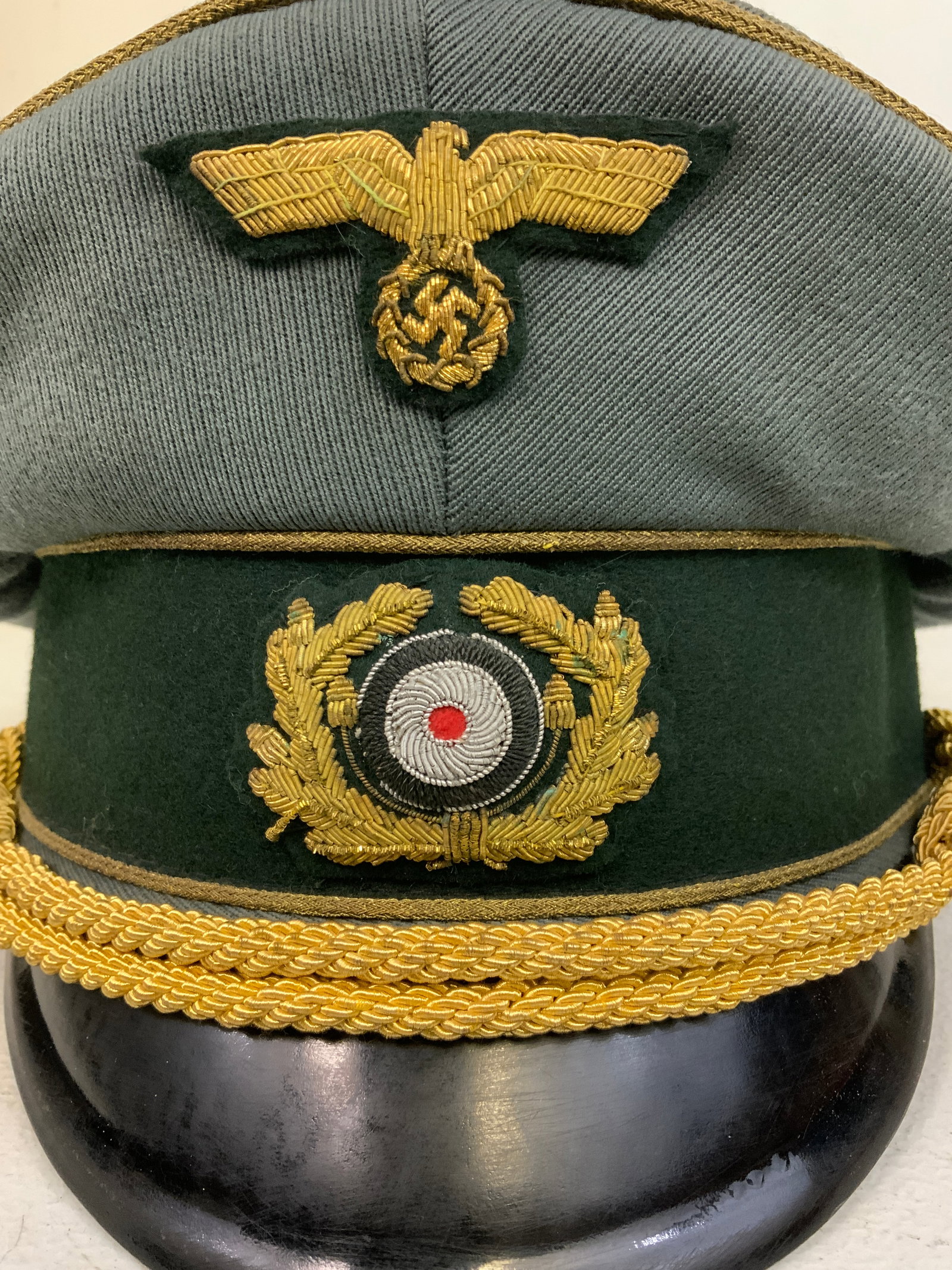 WWII GERMAN ARMY GENERALS VISOR CAP HAT - 5
