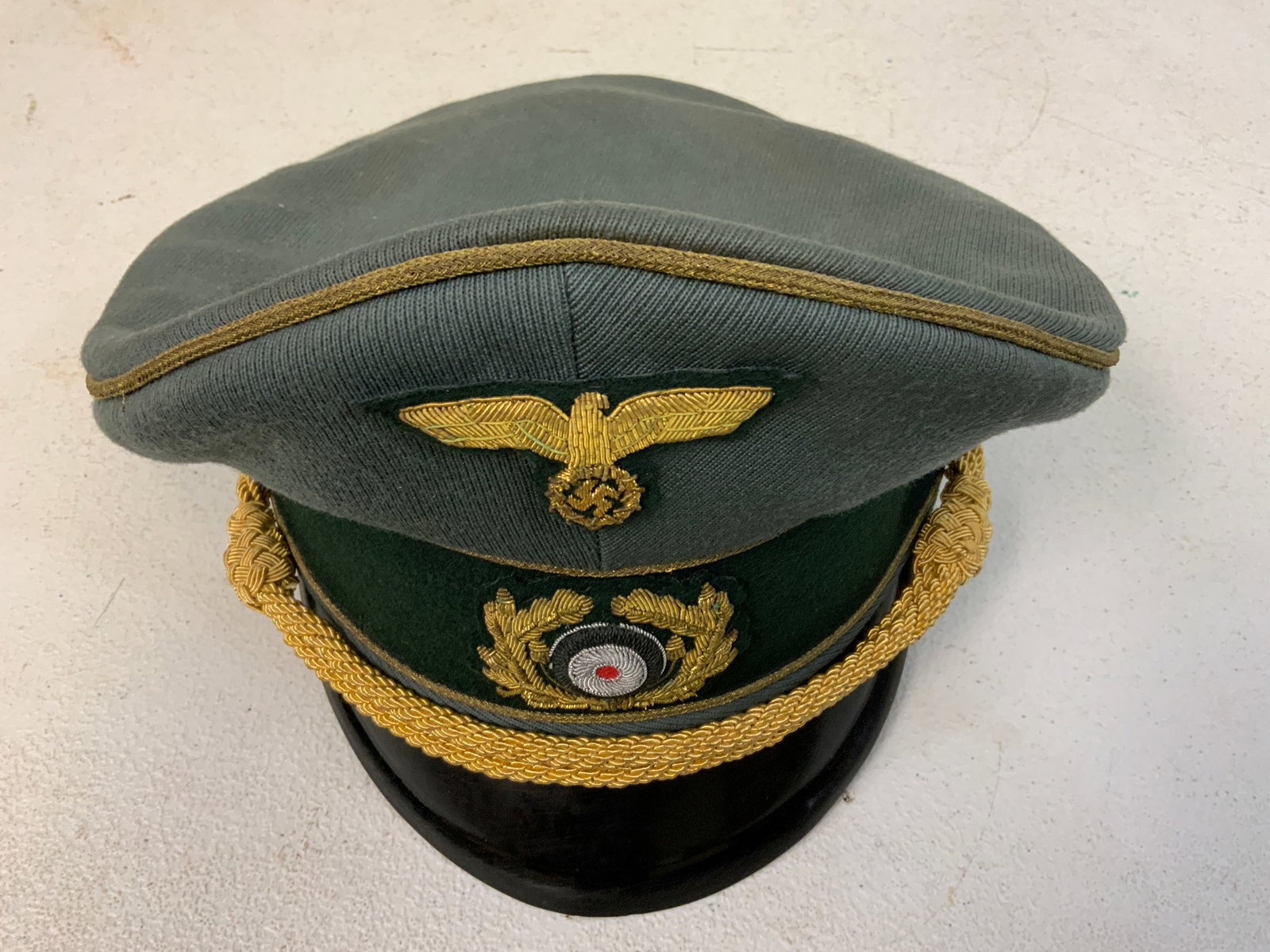 WWII GERMAN ARMY GENERALS VISOR CAP HAT - 6