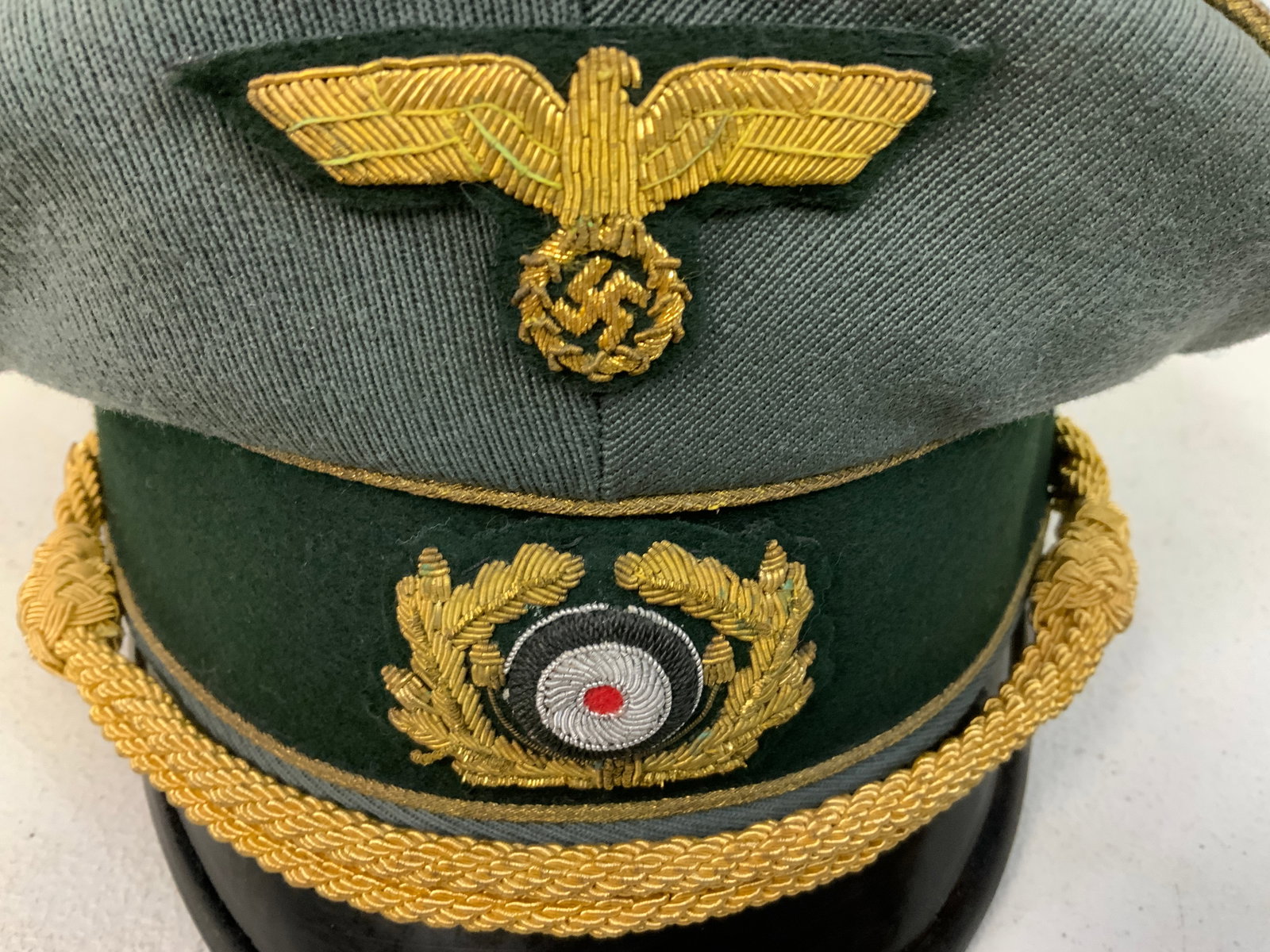 WWII GERMAN ARMY GENERALS VISOR CAP HAT - 7