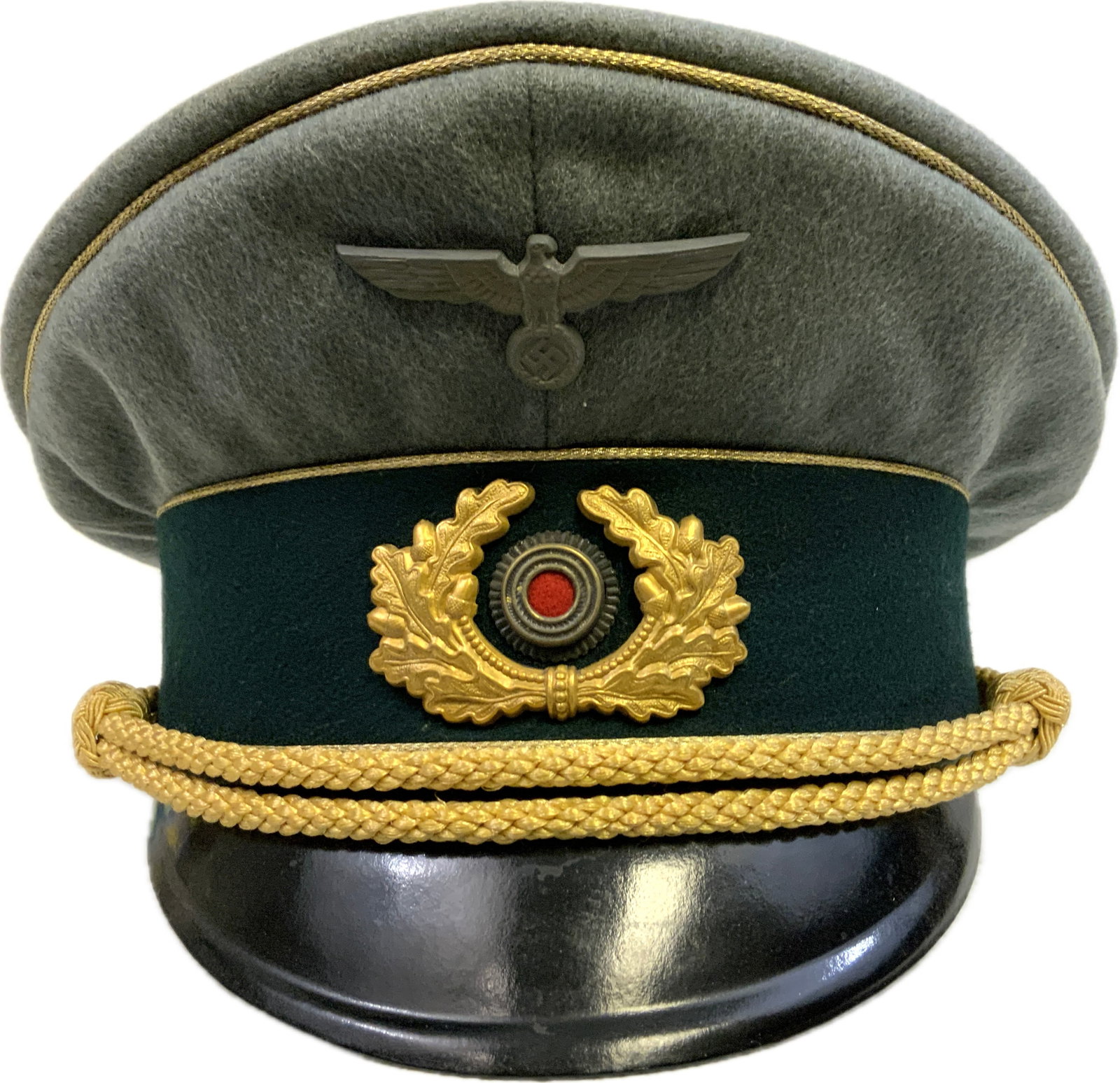 WWII GERMAN ARMY GENERALS VISOR CAP HAT - 19
