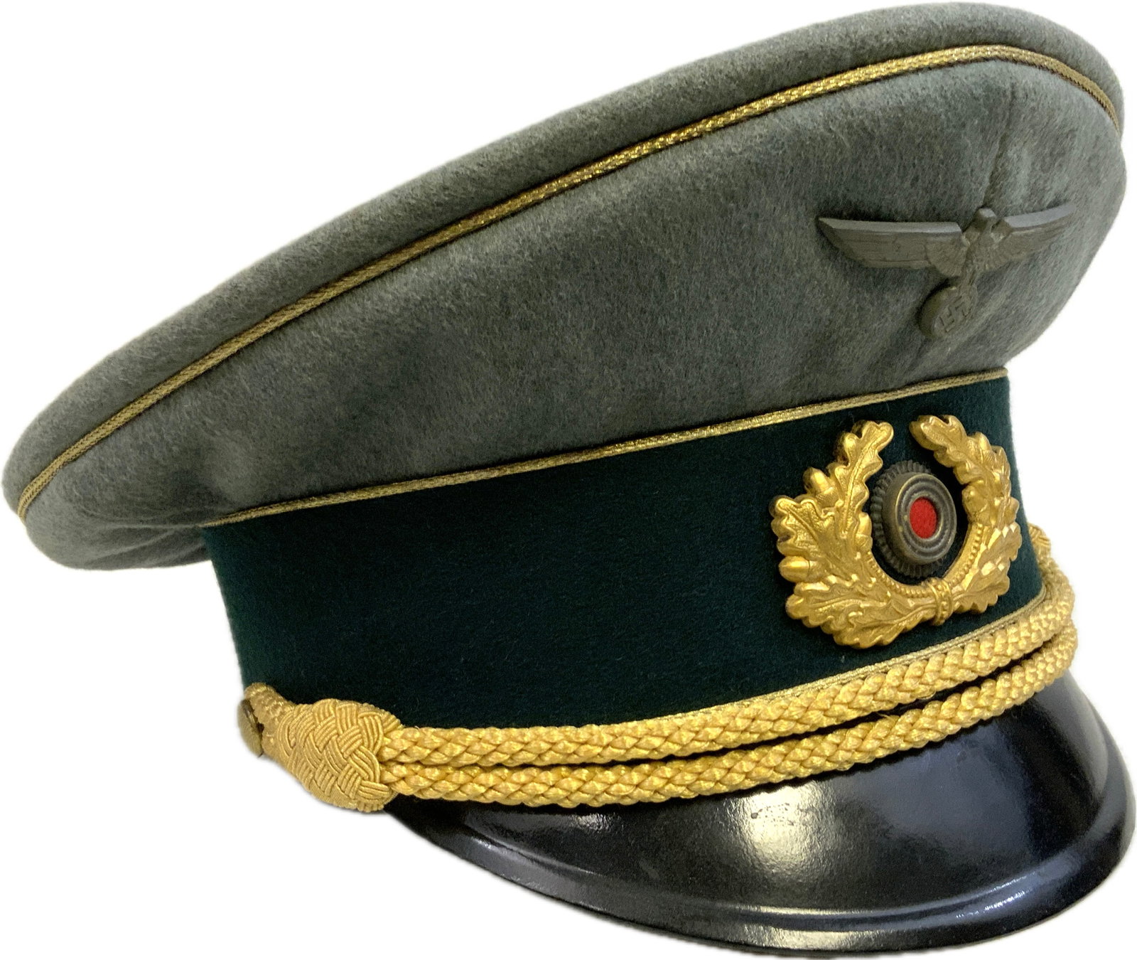 WWII GERMAN ARMY GENERALS VISOR CAP HAT - 4