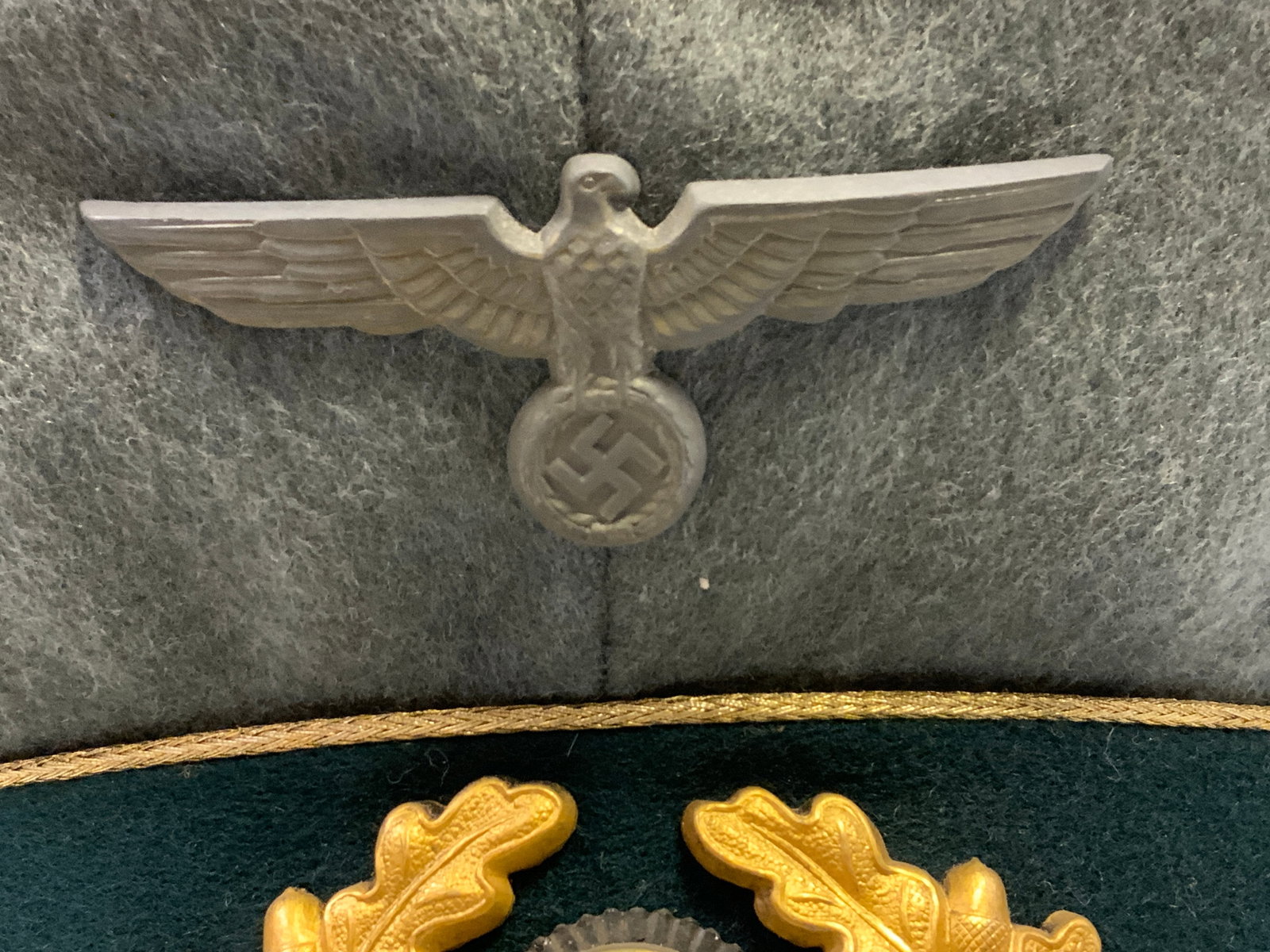 WWII GERMAN ARMY GENERALS VISOR CAP HAT - 8