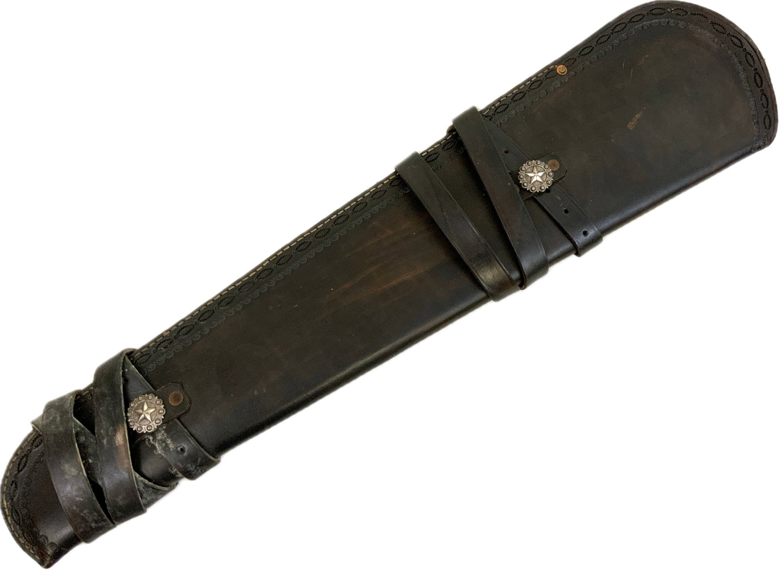 VINTAGE WESTERN STYLE LEATHER RIFLE SCABBARD CASE (1 of 8)