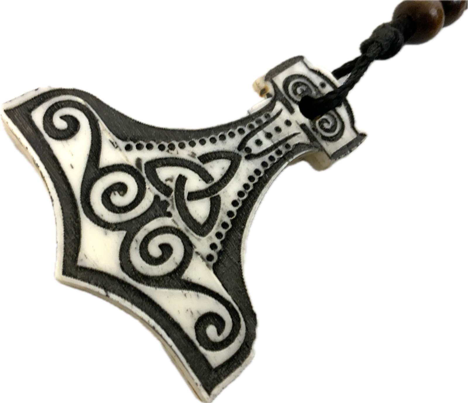 NORWAY HAND CARVED BONE THOR'S HAMMER MJOLNIR (1 of 4)