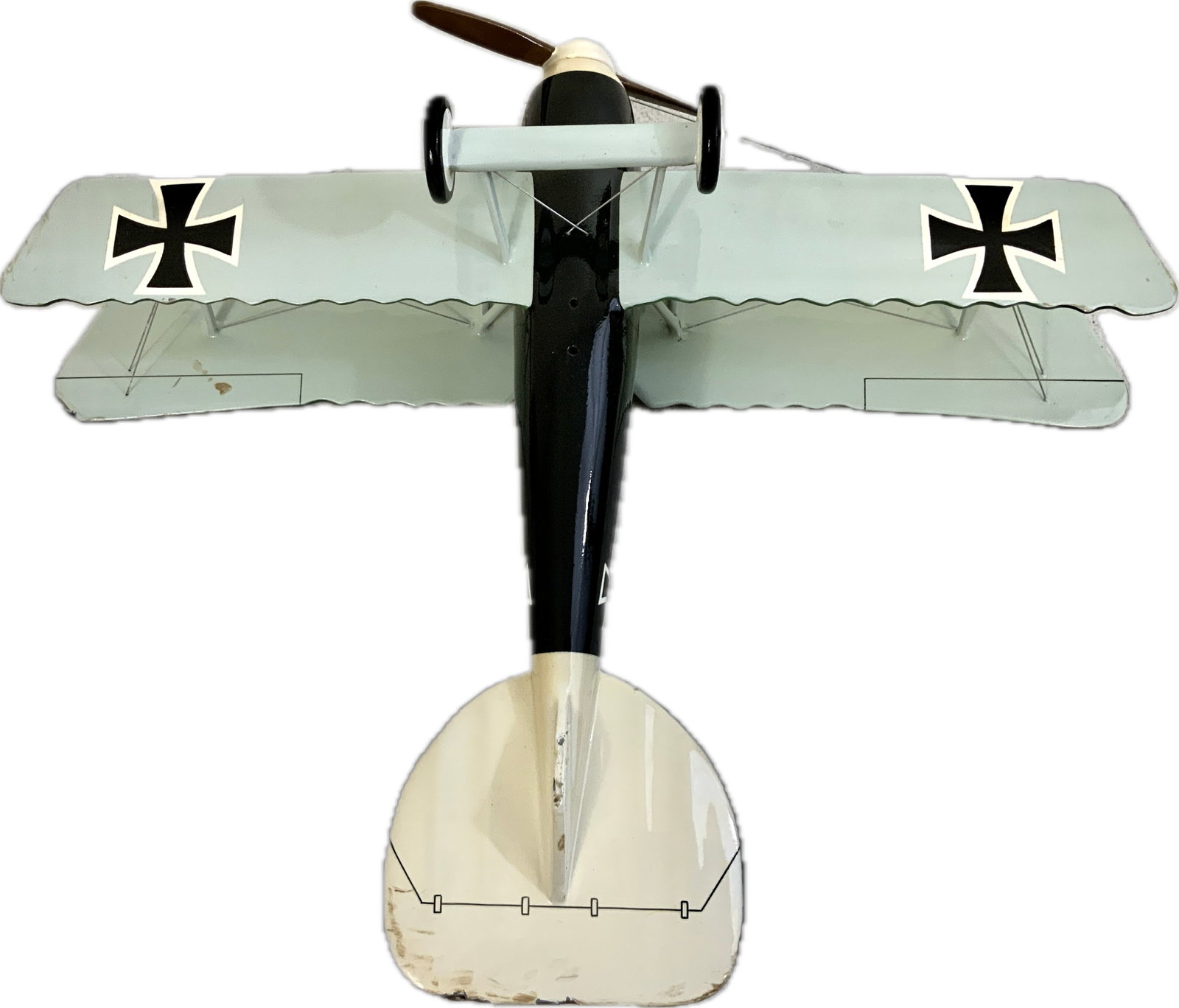 WWI GERMAN PLANE LARGE DISPLAY MODEL - 7