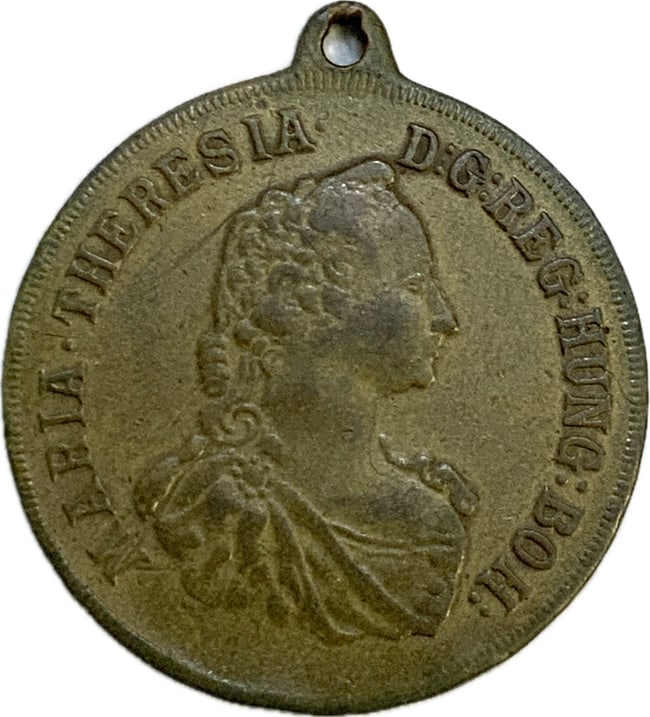 AUSTRIA MARIA THERESIA 1760 BRONZE MEDAL (1 of 2)