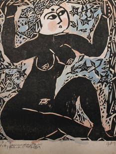 Shiko Munakata, Woodblock Print: 48.5*36