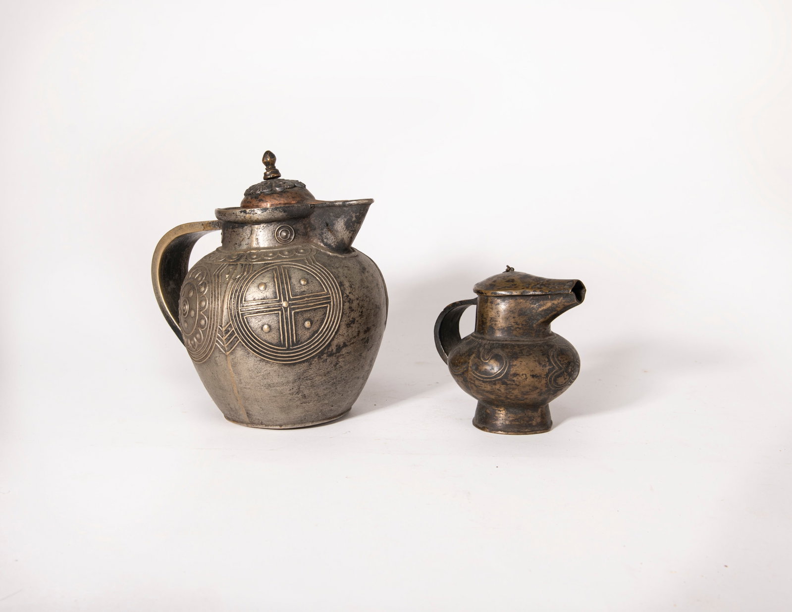 Two Tibetan Ewer: H:21.5/11.5