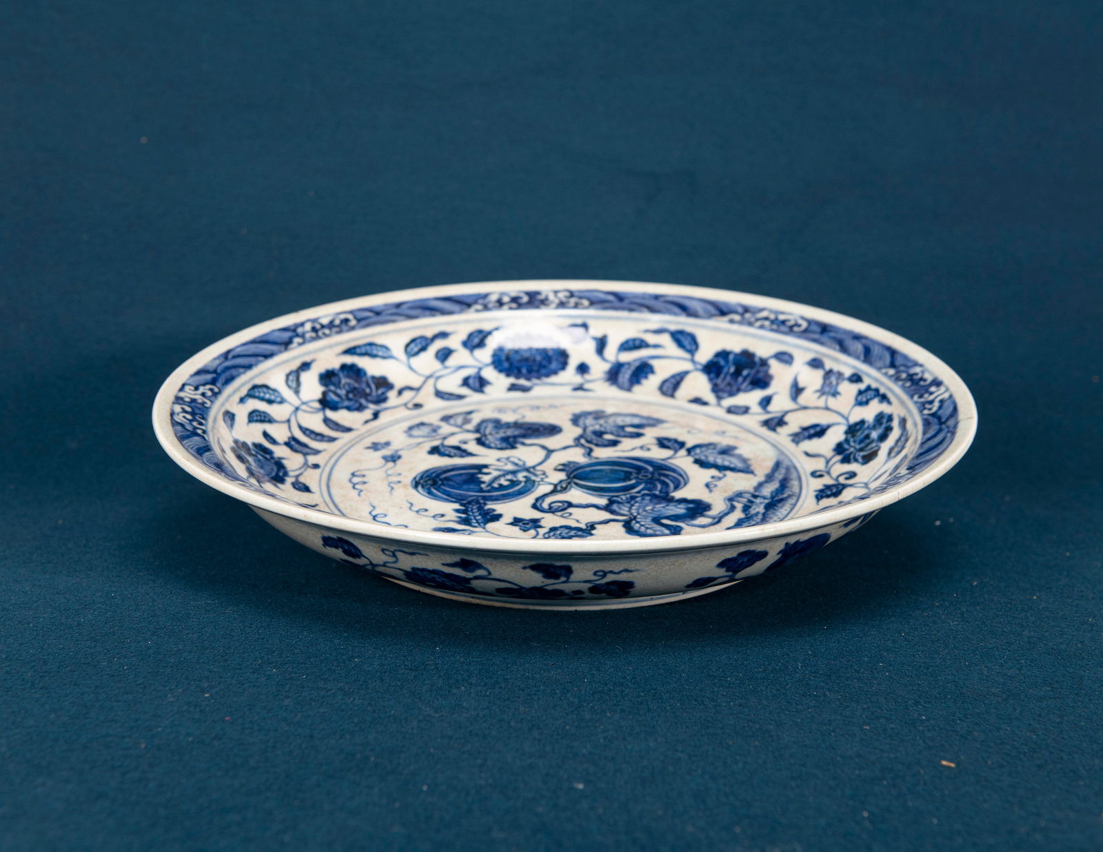 A Chinese Blue and White Floral Dish (1 of 4)