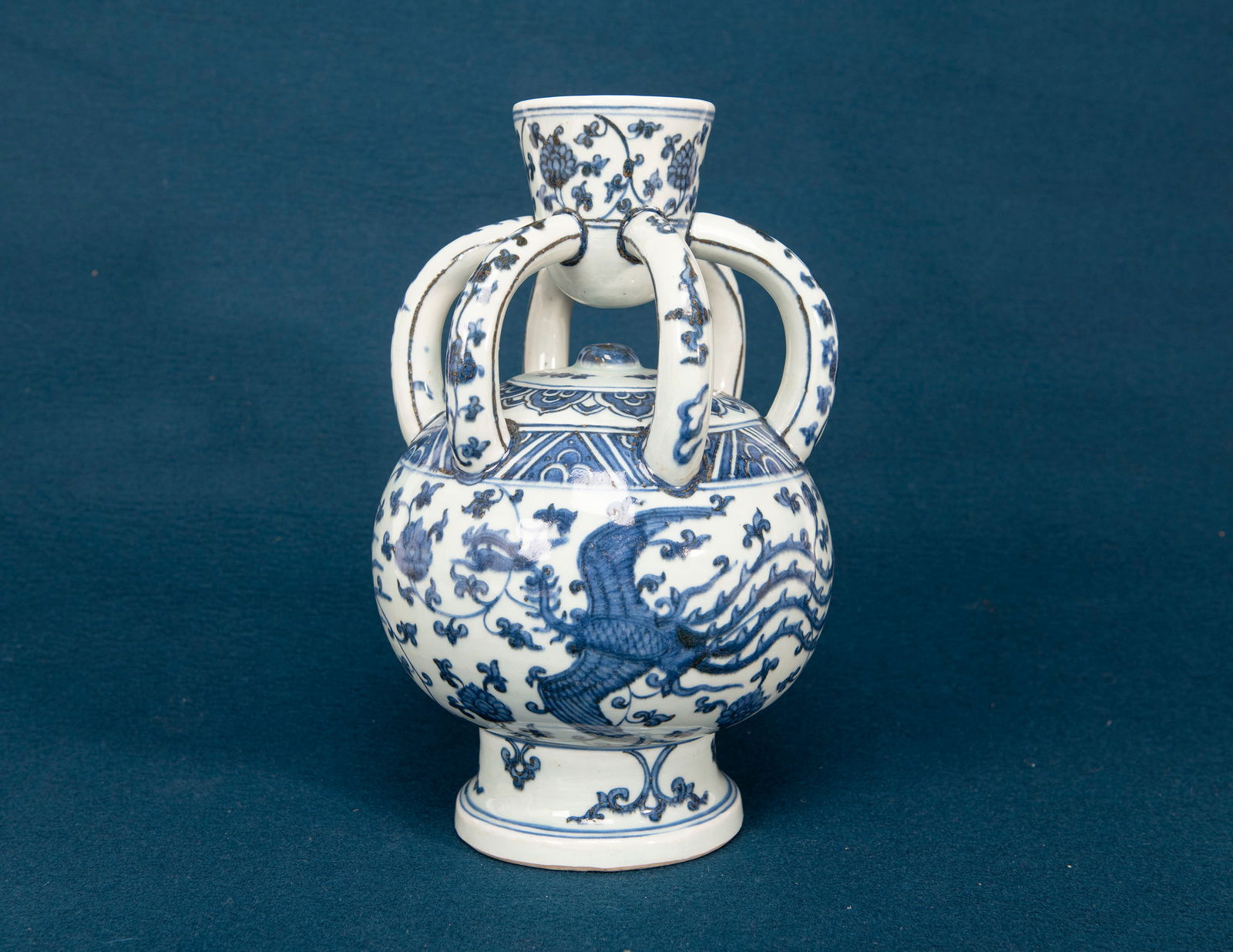 A Chinese Blue and White Phoenix Vase (1 of 5)