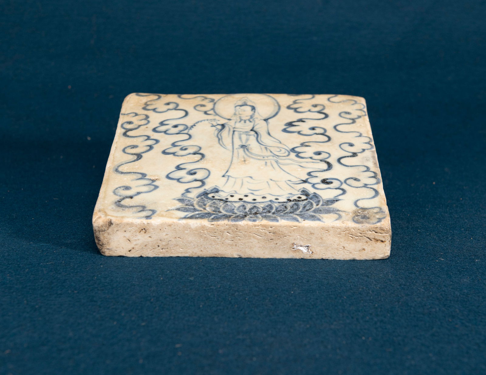 A Chinese Blue and White Guanyin Brick (1 of 4)