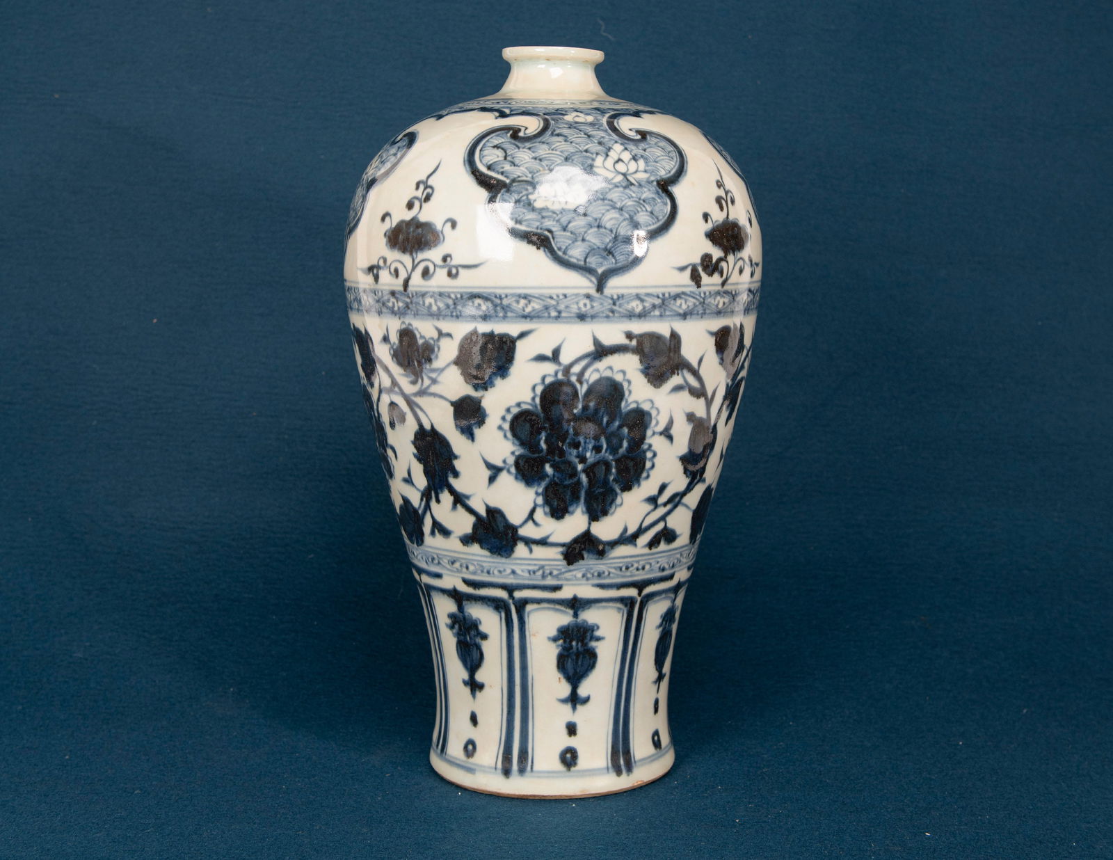 A Chinese Blue and White Floral Meiping Vase (1 of 5)