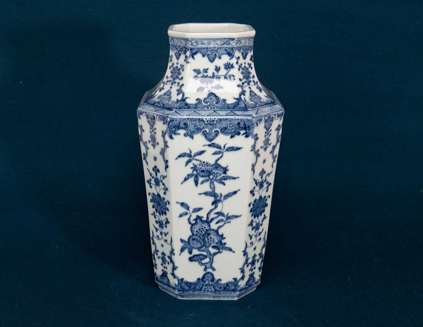 A Chinese Blue and White Floral Vase (1 of 4)
