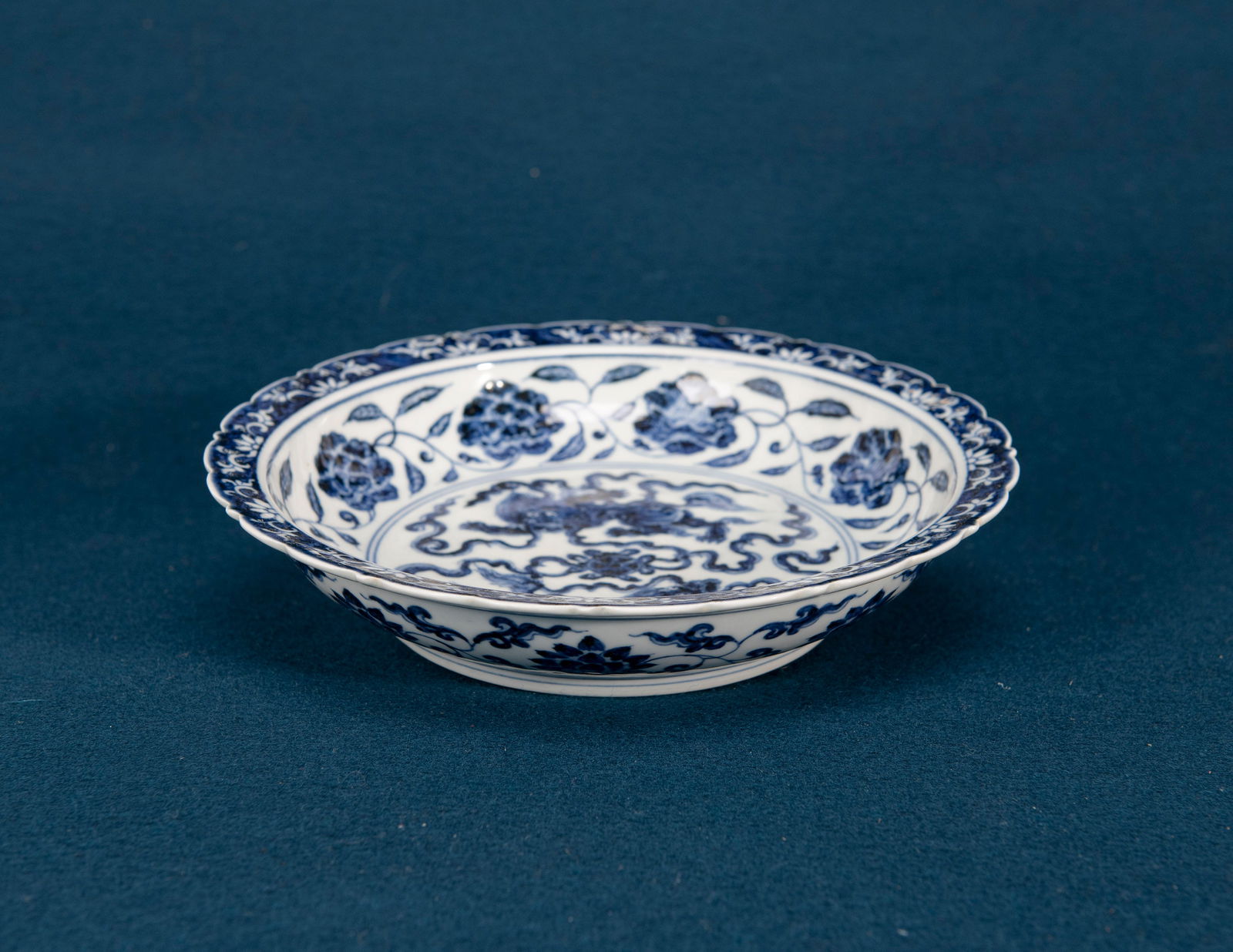 A Chinese Blue and White Floral Dish (1 of 4)