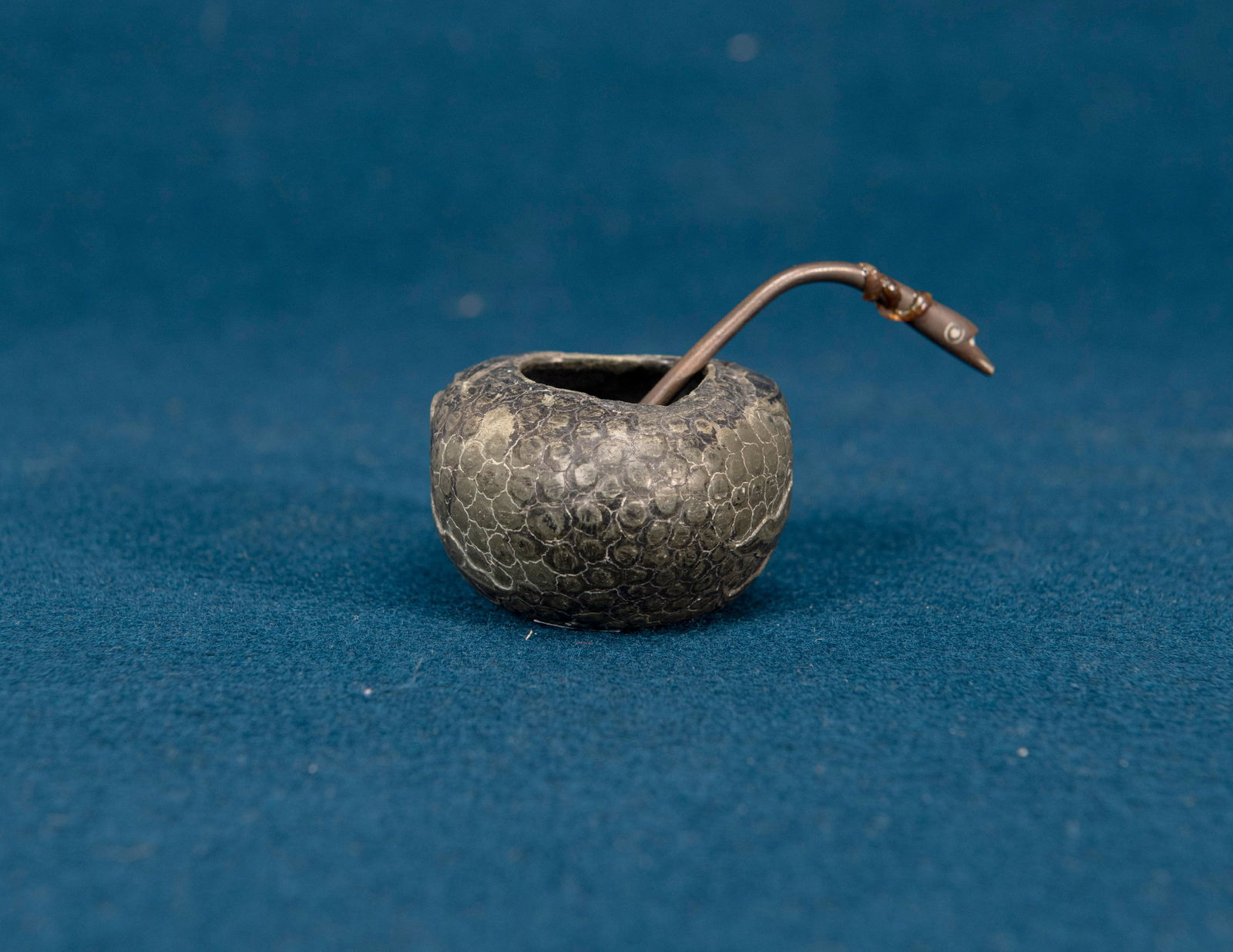 A Chinese Stone Carved Water Pot: H:3.3cm