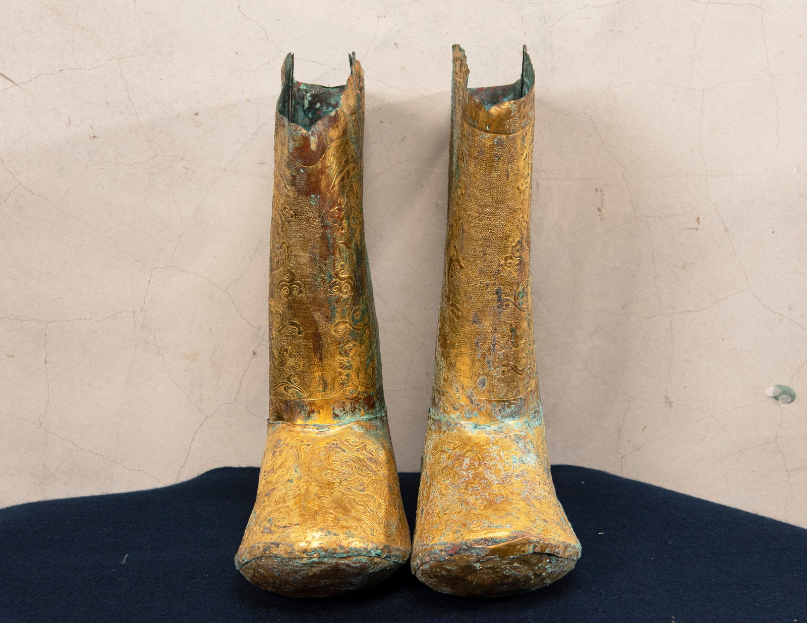 A Pair of Chinese Gilt-Bronze Boot (1 of 4)