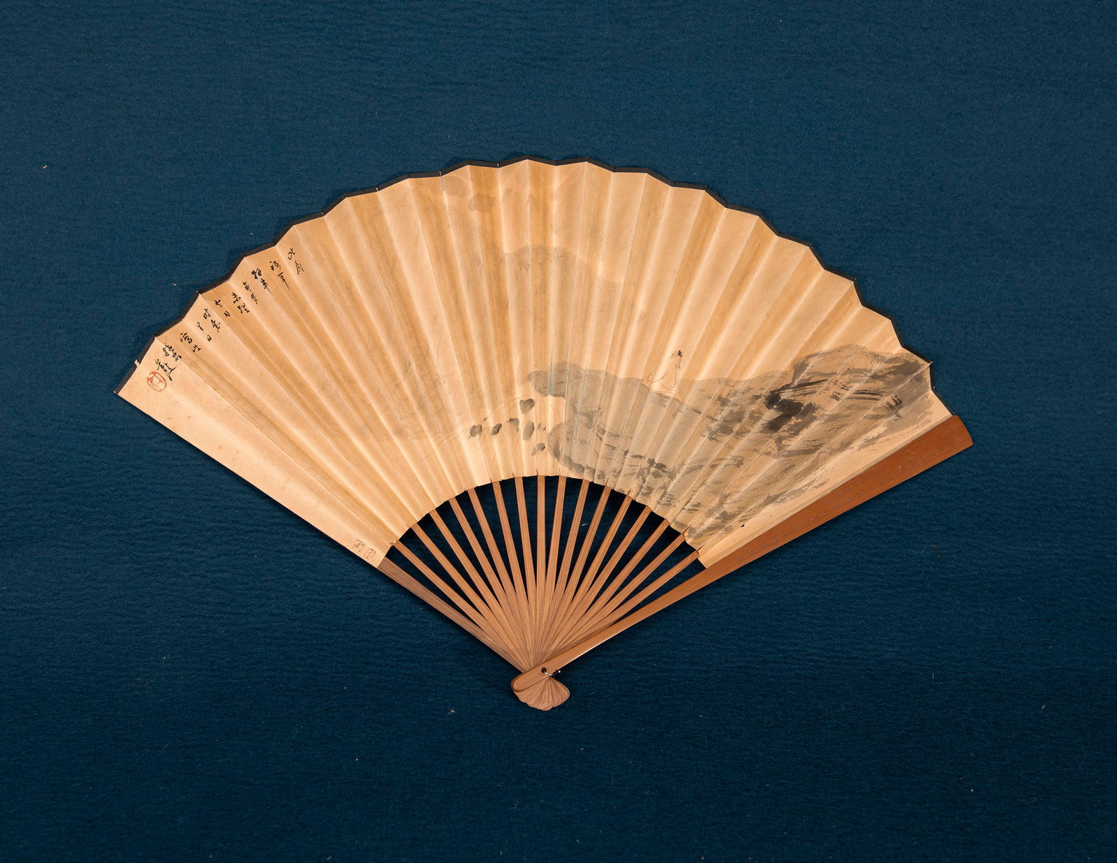 A Chinese Landscape Painting Folding Fan (1 of 7)