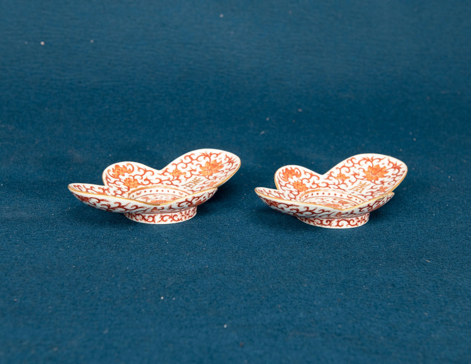 Two Chinese Red Glazed Saucers: W:14.7cm