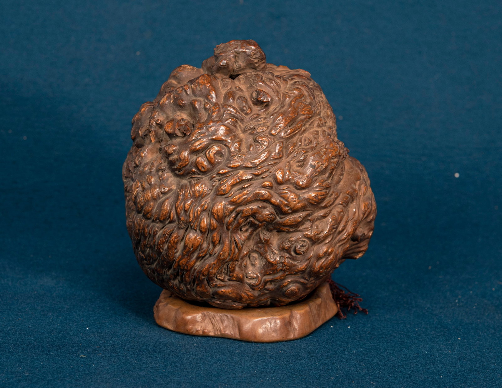 A Wooden Carved Sculpture: H:16.2 with stand