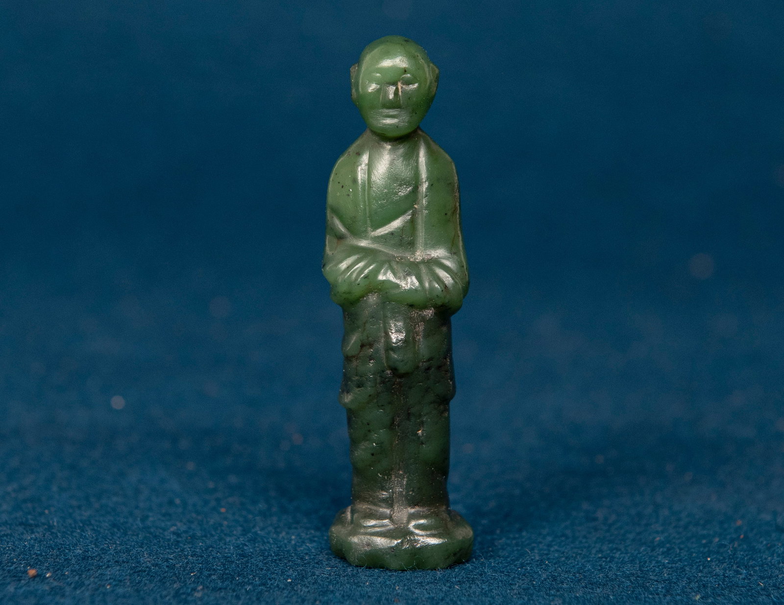 A Chinese Jade Figure of Monk: H:7.4cm