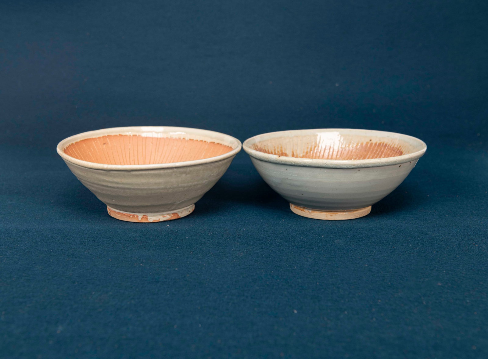 Two Chinese Qinbai Glazed Mortars: D:19.8cm