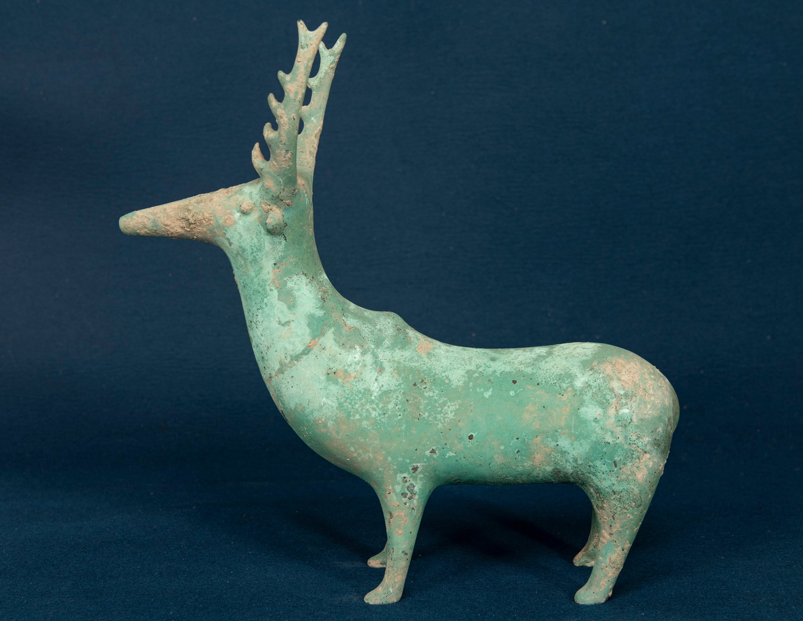 An Ordos Bronze Deer: H:34.6cm