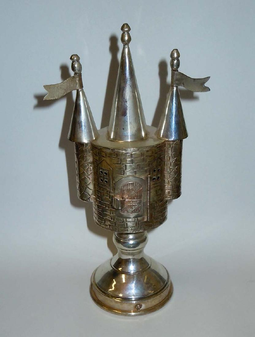 Castle Form Sterling Silver Judaica Spice Tower (1 of 8)