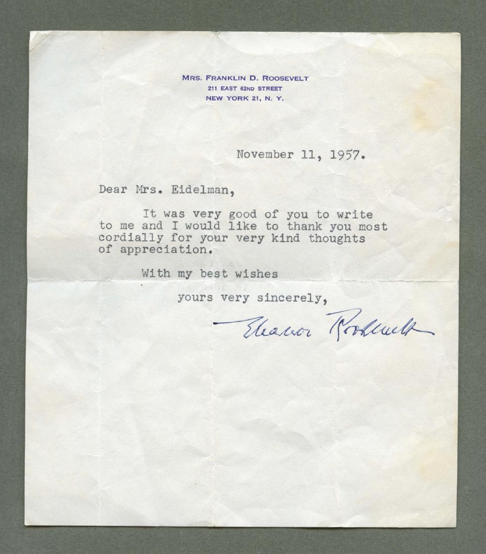 1957 ELEANOR ROOSEVELT SIGNED AUTOGRAPHED LETTER (1 of 5)