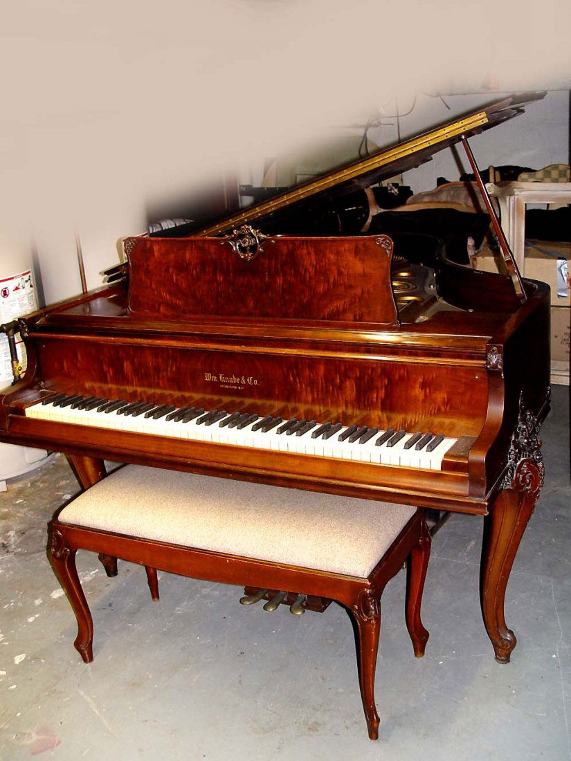 William Knabe Louis XV Baby Grand Piano Flame Mahogany (1 of 9)