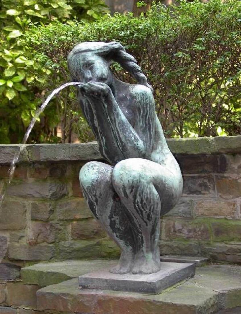 BRONZE NUDE GIRL BLOWING KISSES WATER FOUNTAIN LIFE: BRONZE NUDE GIRL BLOWING KISSES WATER FOUNTAIN LIFE SIZE measuring 1 Meter tall (40 Inches), in perfect functioning order. This moving work art would make an impressive addition to your grounds.
