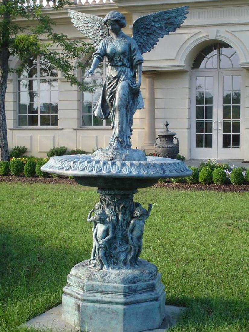 MASSIVE 8 Ft BRONZE CENTRAL PARK ANGEL CHERUB FOUNTAIN