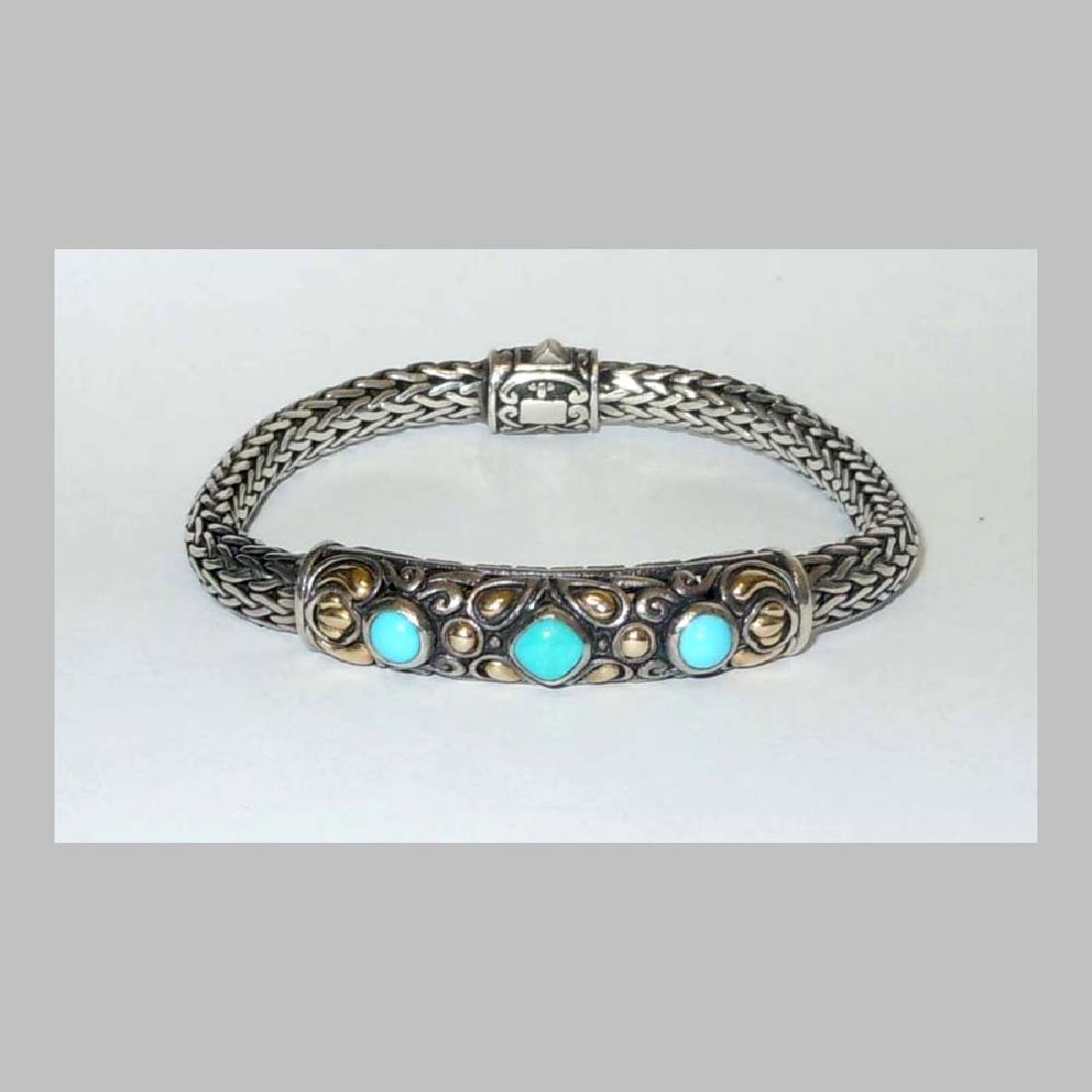 SAMUEL BEHNAM 18KT GOLD STERLING GEMSTONE BRACELET; (1 of 4)