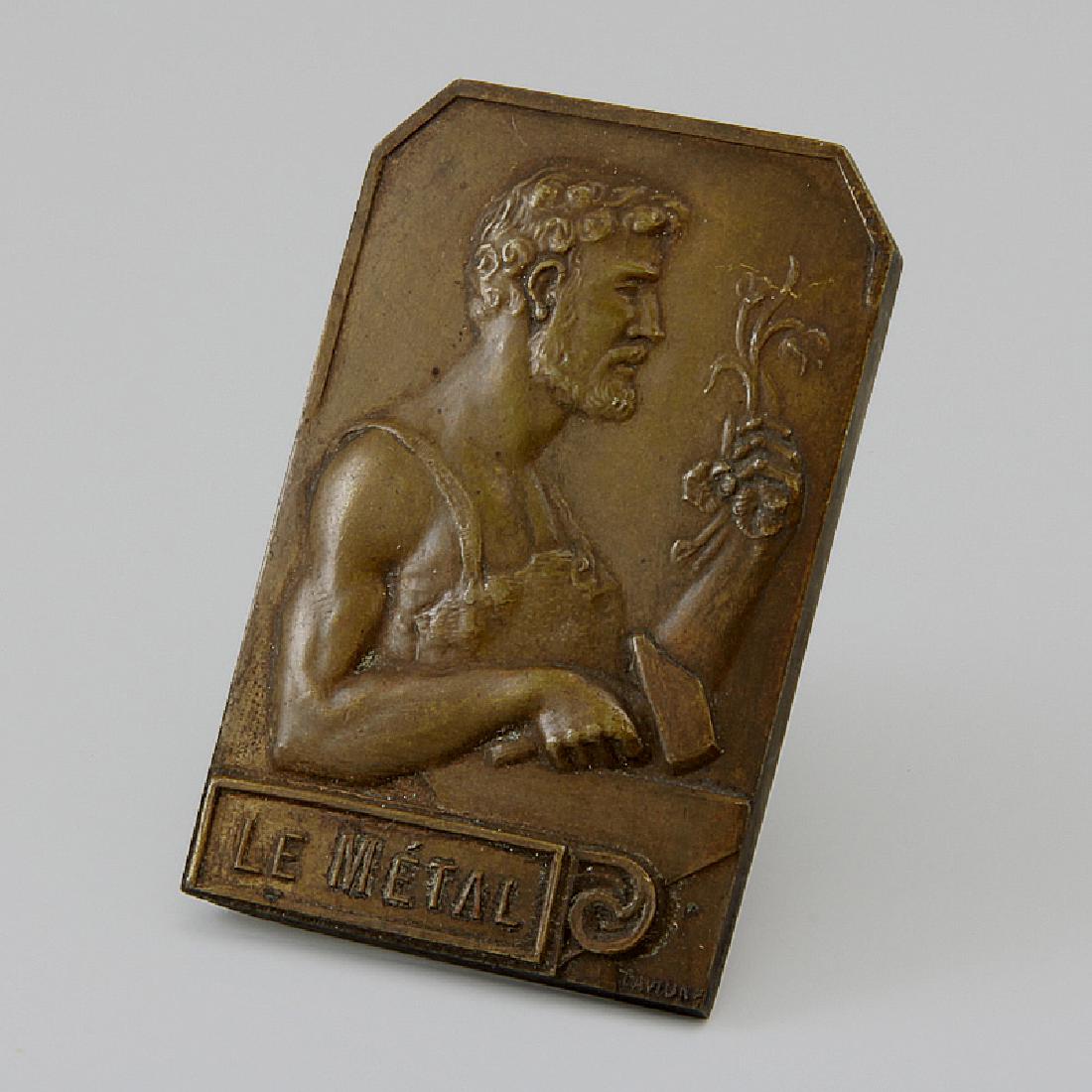 PARIS FRANCE 1906 BLACKSMITH LE METAL BRONZE MEDAL An (1 of 5)