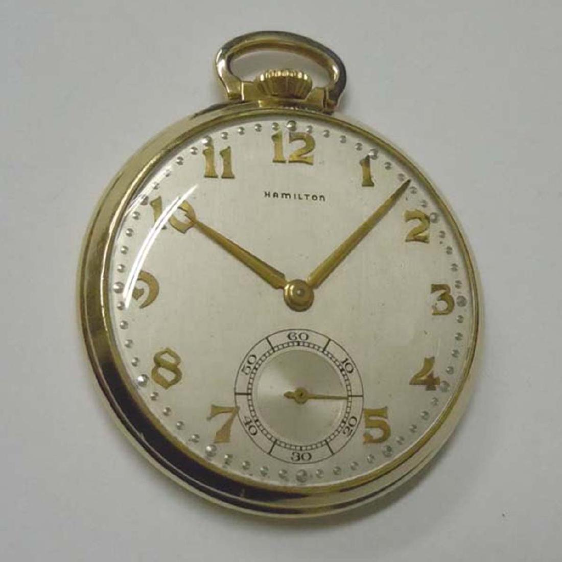 14KT GOLD HAMILTON 921 OPEN FACE POCKET WATCH 21 JEWEL Sep 22, 2018