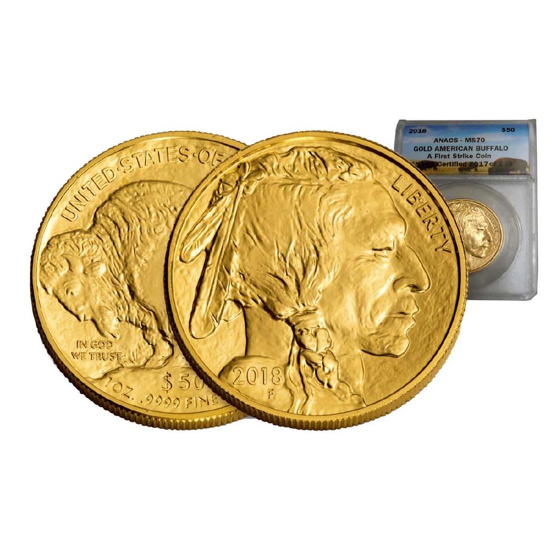 2018 $50 GOLD AMERICAN BUFFALO ANACS MS70 FIRST STRIKE (1 of 3)